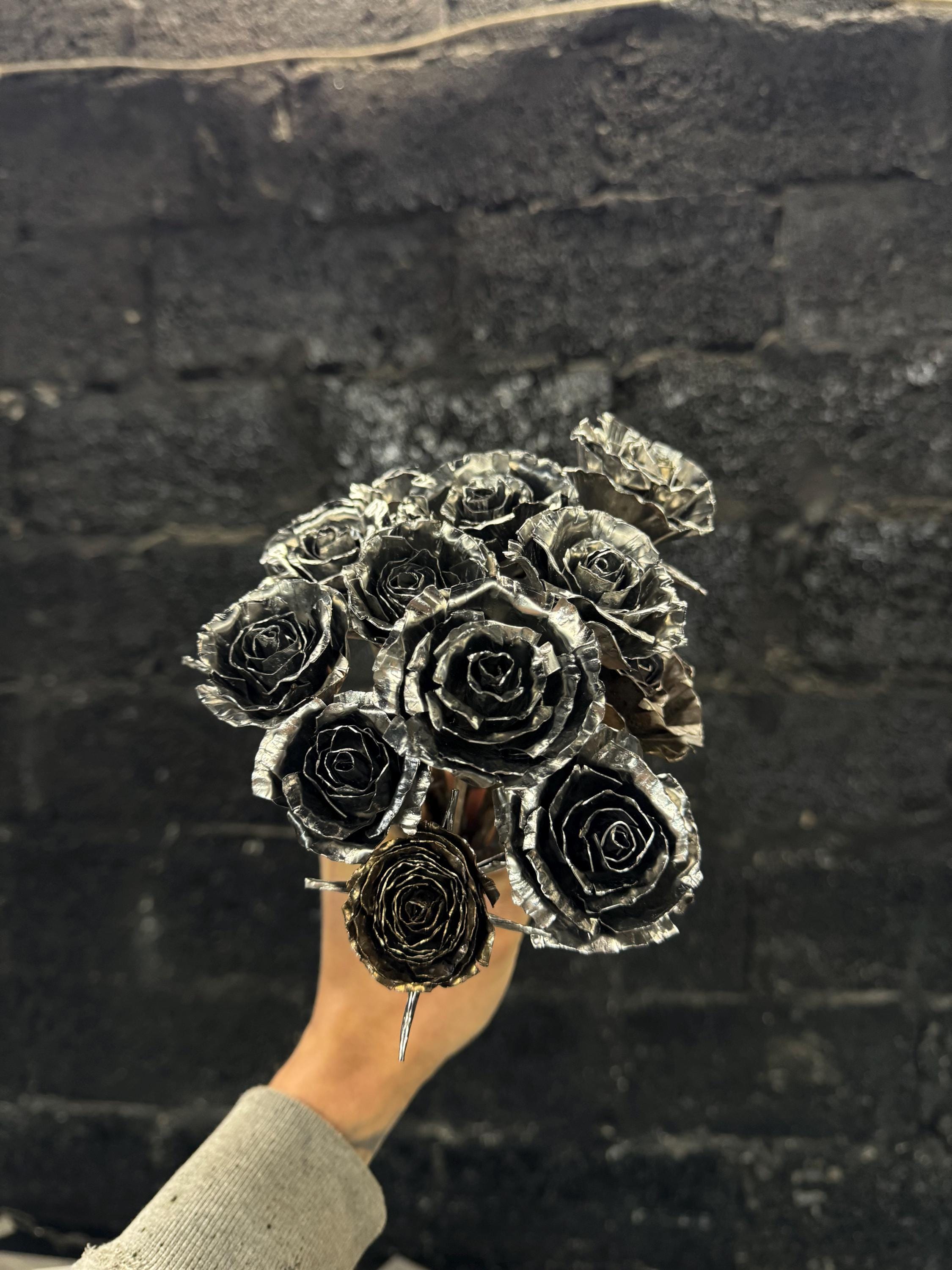 Handmade Stainless Steel Rose – Unique Metal Sculpture, Anniversary Gift, Home Decor, Eternal Rose