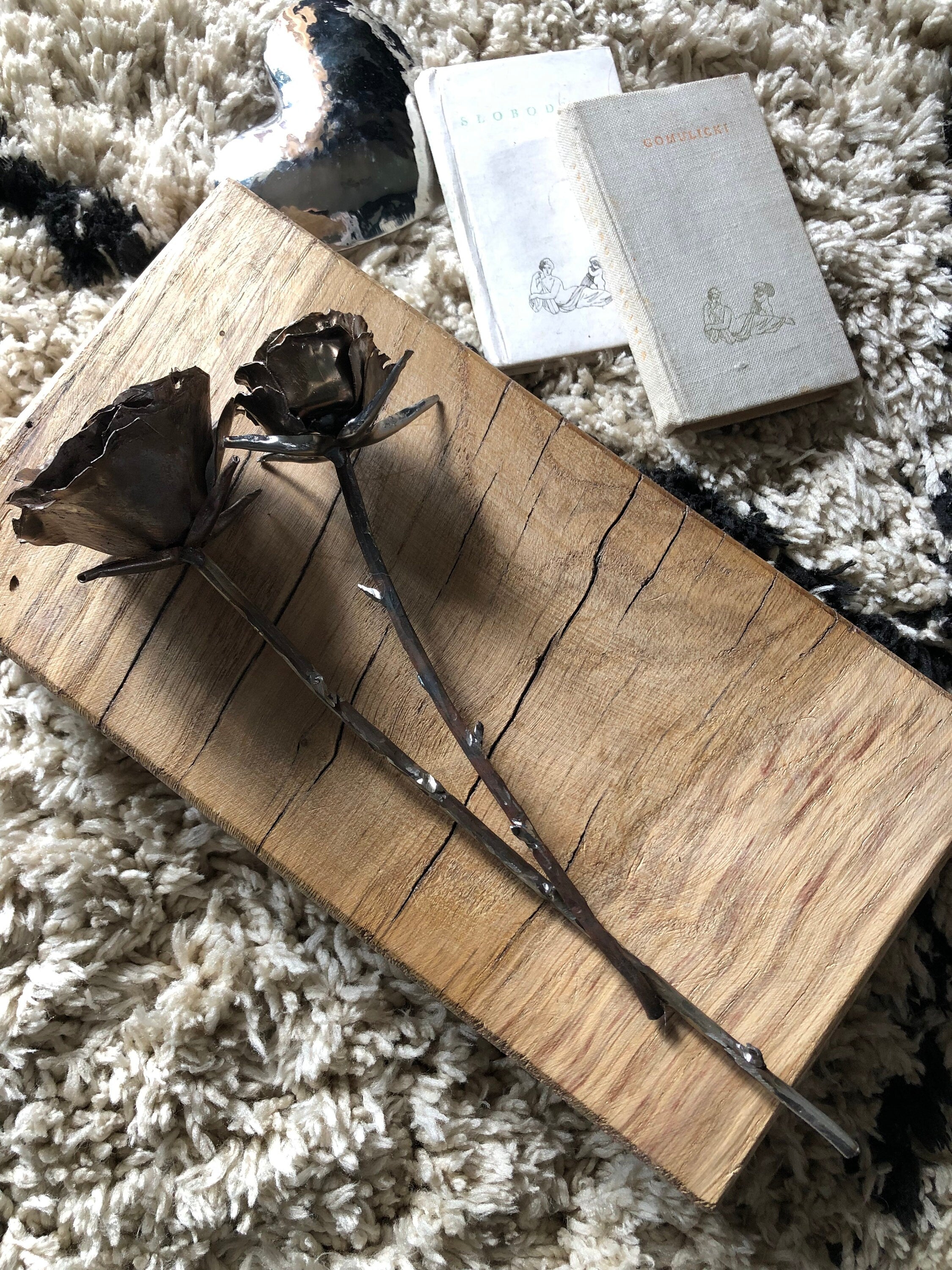 Handcrafted Stainless Steel Rose Sculpture - Unique and Timeless Gift