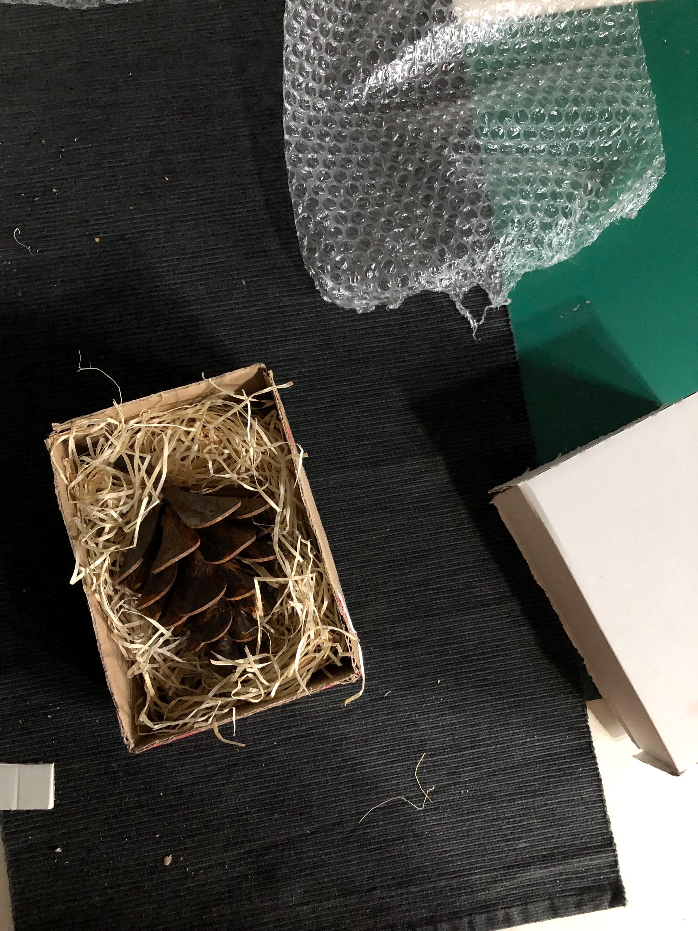 Rusted Pine Cone Sculpture - size 20 cm x 9 cm