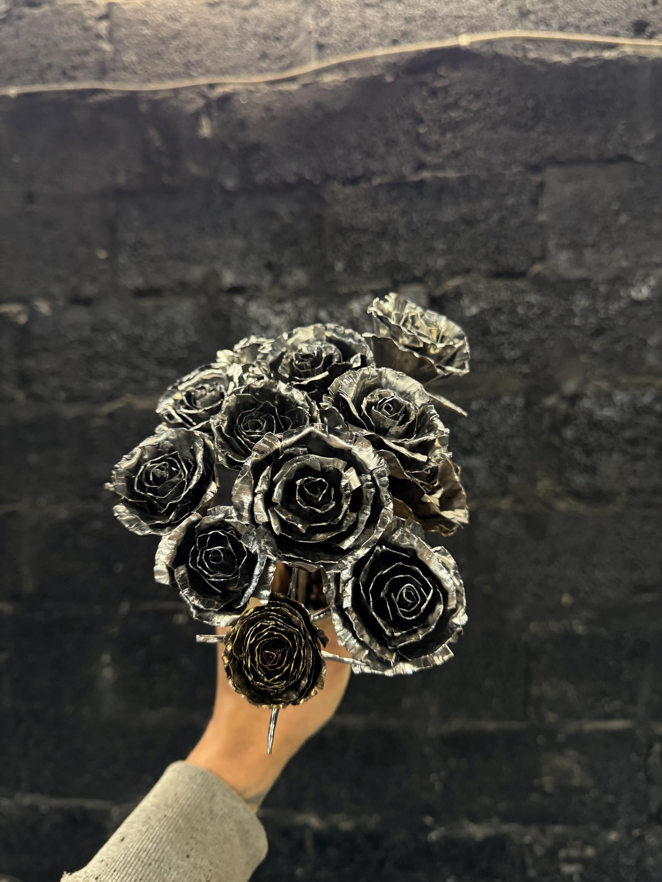 Handmade Stainless Steel Rose – Unique Metal Sculpture, Anniversary Gift, Home Decor, Eternal Rose